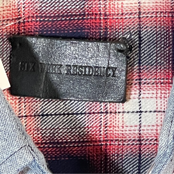 Six Week residency flannel shirt Patchwork Plaid Western Snap Shirt Men’s Small - Picture 3 of 7